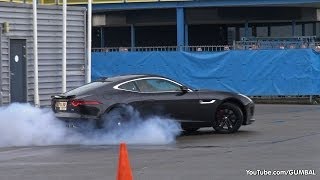 2015 Jaguar FType R Coupe BURNOUT  Porsche 918 Spyder [upl. by Rodgiva]