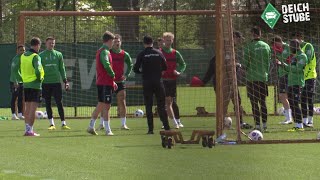 Senne Lynen mit Fallrückzieher 🔥 So trainiert Werder Bremen vor Bayer Leverkusens MeisterMatchball [upl. by Adali368]