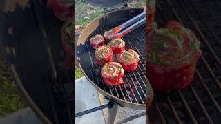 ASMR Sizzle Steak Pinwheels  Over The Fire Cooking by Derek Wolf [upl. by Lutim172]