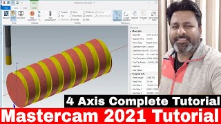 CNC PROGRAMMING MASTERCAM 2019 4 AXIS MILLING OPERATION  CNC PROGRAMMING MASTERCAM 2019 [upl. by Burrows958]