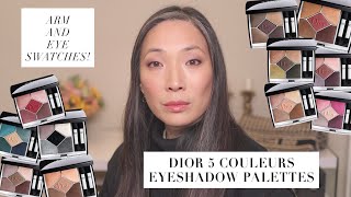 DIOR  Eye And Arm Swatches of NEW 5 Couleurs Eyeshadow Palettes [upl. by Esyned]