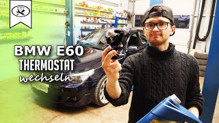 BMW 5 E60  61 525d 30 Thermostat wechseln  BMW E60 change thermostat  VitjaWolf  Tutorial  HD [upl. by Larrisa]