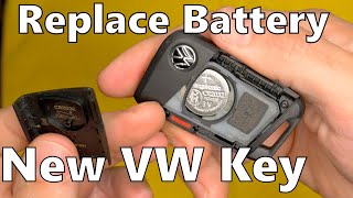 👉How To Replace Battery In New VW Key Fob Volkswagen [upl. by Obellia837]