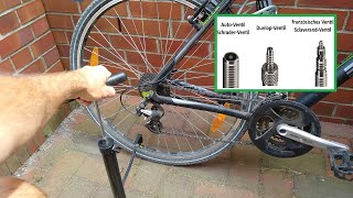 Fahrrad Reifen richtig aufpumpen – Wieviel Bar – Welches Ventil – Welche Pumpe – uvm [upl. by Perri227]