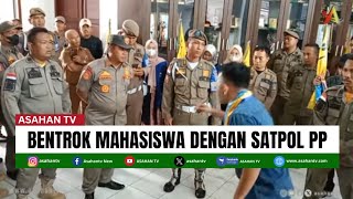 RICUH Mahasiswa Bentrok dengan Satpol PP saat Unjukrasa di Kantor Bupati Asahan  ATV [upl. by Katrina]