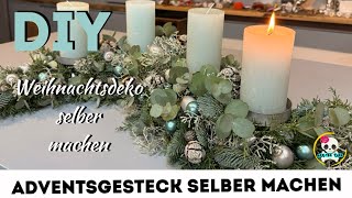 DIY  Adventsgesteck einfach selber machen  Weihnachtsdeko  längliches Adventsgesteck [upl. by Tod]