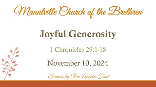 Worship Service at Mountville Church of the Brethren on November 10 2024 [upl. by Anolla]