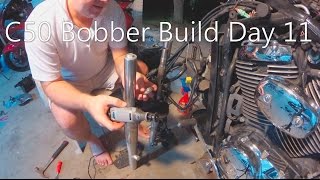 Suzuki Boulevard C50 Bobber Build Project Day 11 [upl. by Ruder]