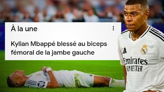 MBAPPÉ INDISPONIBLE  🤯 Pour Plusieurs Semaines [upl. by Kaycee36]