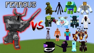 Ferrous Wroughtnaut vs All Minecraft Bosses Mob Battle [upl. by Aihsenal]