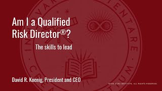 Am I A Qualified Risk Director® [upl. by Adnawaj369]