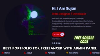 Best Personal Portfolio Website with Admin Panel PHP Source Code For Free  Scripts By Sujan [upl. by Erasmo]