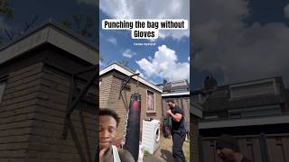 Punching the bag without gloves on boxing mma boxingtraining boxingworkout fighter punch [upl. by Eendyc]