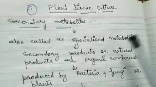 Secondary Metabolites Production in Plants  Secondary Metabolites by Ritikas Tutorial [upl. by Labanna317]