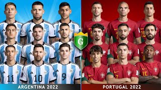 Argentina 2022 vs Portugal 2022 The Ultimate Football Comparison  Ronaldo Messi Di Maria Bruno🔥 [upl. by Merrilee514]