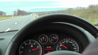 Audi A3 8P 20 TFSI Stronic Launch Control 0100 kmh 060 mph 200PS 20 T DSG acceleration sound [upl. by Asusej]