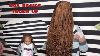 6 weeks old box braids touch up edges redonerefreshed [upl. by Shirlene]