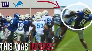 The New York Giants amp Detroit Lions Joint Practice Highlights Are INSANE  Giants vs Lions Camp News [upl. by Aggappora]