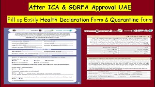 After ICA amp GDRFA Approval UAE Fill up Easily Health Declaration Form amp Quarantine form [upl. by Ynohtnacram106]