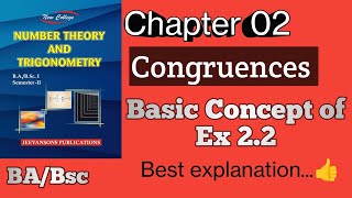 Chapter 02 Congruences Basic Concept of Ex 22  Number Theory and Trigonometry BABsc [upl. by Ainyt]