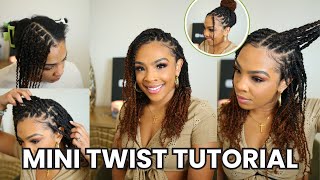 Mini Twist Tutorial StepbyStep using kinky bulk hair  QVR HAIR [upl. by Adnala903]