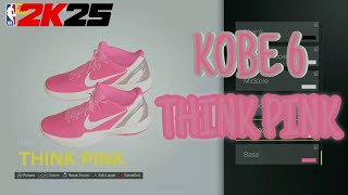 “HOW TO MAKE” Kobe 6 “Think Pink” in NBA 2K25 Shoe Creator [upl. by Florence814]