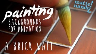 How To Paint A Brick Wall  Painting Backgrounds for Animation  Nicker Poster Colour [upl. by Salb]