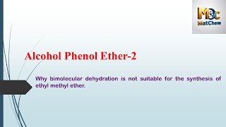 Chemistry  5 bimoleculardehydration ethylmethylether ncertchemistryclass12 alcoholphenol [upl. by Akkimat]