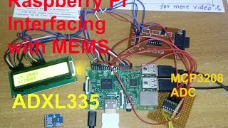 ADXL335 Raspberry Pi Interfacing with MEMS Sensor  3 Axis Accelerometer [upl. by Hiro325]