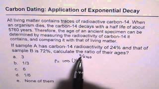 Carbon Dating Exponential Age Ratio [upl. by Ahsiened]