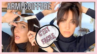 Tuto rapide frange rideau  bardot  mèches efilées à faire soi même seule  hair bangs [upl. by Laughton498]