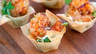 Chili Lime Shrimp Wonton Cups Recipe [upl. by Bent]