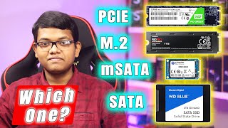 PCIE Vs M2 Vs NVME Vs mSATA Vs SATA SSD Choose Wisely Hindi [upl. by Aener]