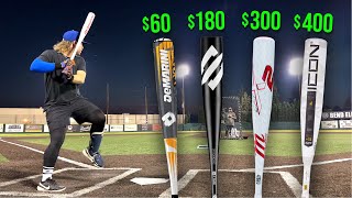 DOES PRICE MATTER on USSSA bats  60 vs 180 vs 300 vs 400 USSSA Baseball Bat Review [upl. by Sema]