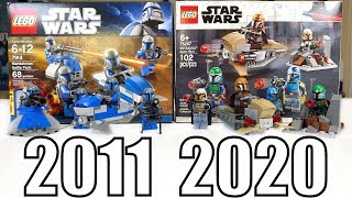 LEGO Star Wars MANDALORIAN BATTLE PACK Comparison  7914 vs 75267  2011 vs 2020 [upl. by Annayak]