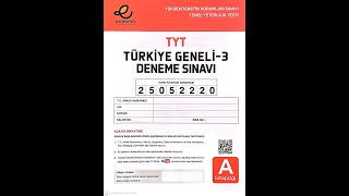 ENDEMİK TÜRKİYE GENELİ TYT DENEME SINAVI SORU ÇÖZÜMLERİ 21082023 [upl. by Ruthi200]