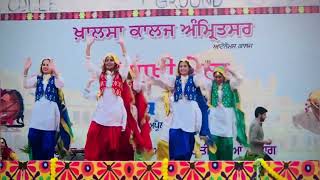 Bhangra khalsa college Amritsar  1st prize Vaisakhi Mela 2022  Sukh Sran [upl. by Dahsar669]