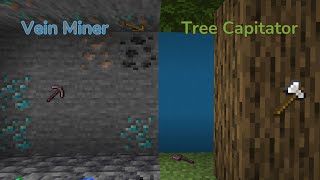 Minecraft Bedrock  Vein Miner e Tree Capitator Addons 🌲 [upl. by Naerb]