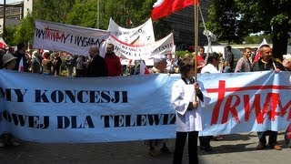 Przemarsz zwolenników telewizji TV Trwam w obronie wolnych mediów Gdynia 26052012 [upl. by Schram]