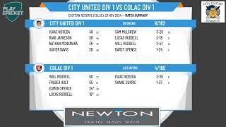 City United Div 1 v Colac Div 1 [upl. by Reham]