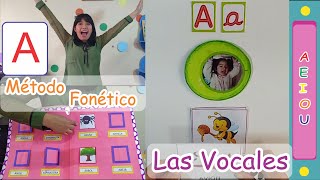 COMO enseñar a LEER las VOCALES  MÉTODO FONÉTICO  DE 2 A 5 años ☺ [upl. by Gonsalve455]