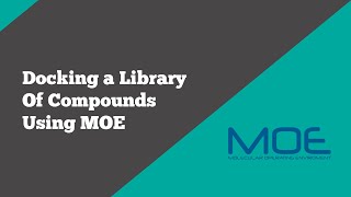 Bioinformatics Docking A Library Of Compounds Using MOE  BioCode Ltd [upl. by Yelrak]