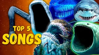 TOP 5 SEA MONSTERS SONGS  SEA EATER JULIA BEAST EL GRAN MAJA BLOOP MEGALODON  MORS [upl. by Latia]