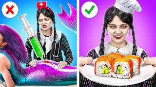 Wednesday Addams Surviving Every Job Funny Gadgets and Challenge [upl. by Otti]