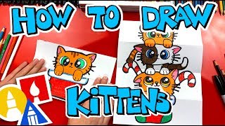 How To Draw A Christmas Kitten Stack Folding Surprise [upl. by Rhiamon868]