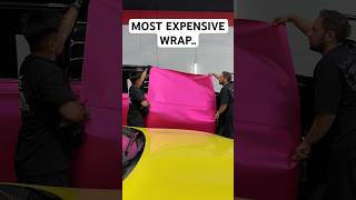 Wrapping A Cadillac With The Most Expensive Wrap Available🔥Satin Chrome Pink Wrap shorts pink [upl. by Notwen]