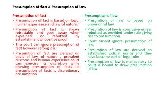 Presumtion of fact and law section 4 evidence act [upl. by Hanaj]