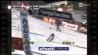 Alberto Tomba wins slalom Chamonix 1994 [upl. by Ahsikyt279]