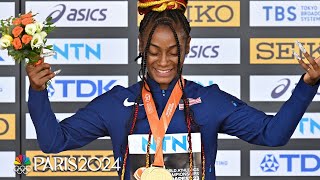 ShaCarri Richardson receives her longawaited gold medal after 100m World Title  NBC Sports [upl. by Domph985]