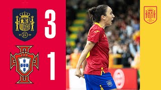 Resumen  España  Portugal  31  Futsal Femenino 🔴 SEFUTBOL [upl. by Hrutkay854]